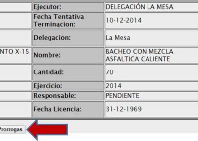 Tabla de Estado de Acciones y Obras